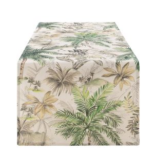 BLANC MARICLO’ Runner in cotone palme “Tropicana” – 150 X 50 cm